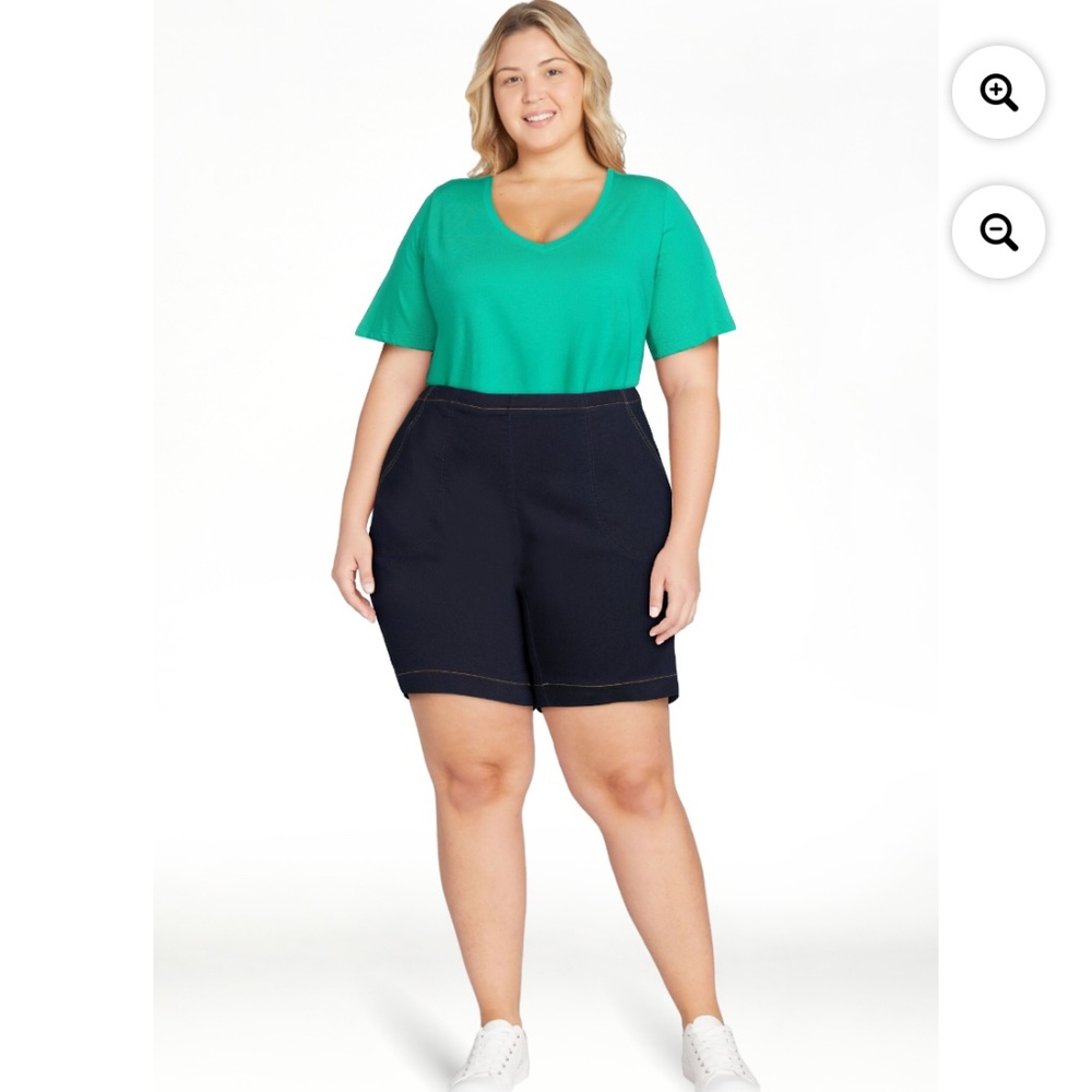 Just My Size Women’s Super Dark 2 Pocket Pull on Shorts 1X NEW